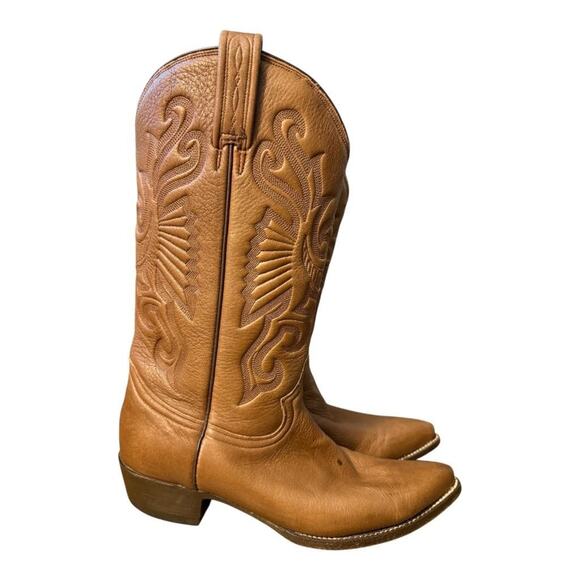 Jaca Brown Leather Western Cowboy Boot Men size 28 EE US 9 EE wide - Picture 1 of 10